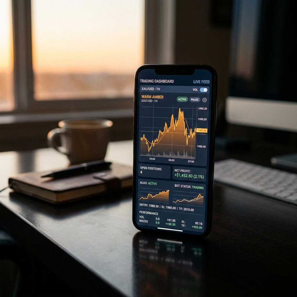 Qelvoryxium KI-Krypto-Handelsplattform Dashboard Ansicht